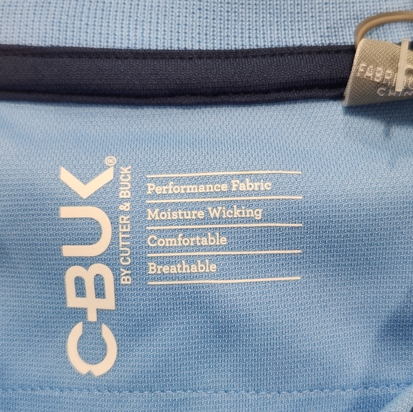 Cutter & Buck CBUK Blue Polo Shirt Classic Collar Short Sleeves - Picture 5 of 5